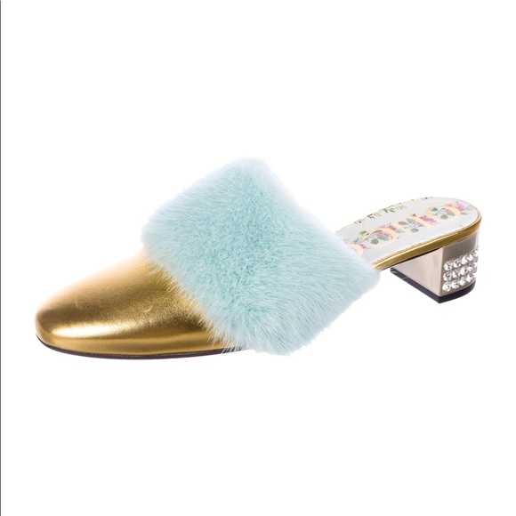 Gucci Runway leather fur mules size 10 with box - Picture 2 of 5